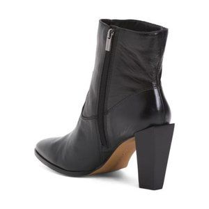 VINCE CAMUTO Made In Brazil Leather Ezranda Ankle Booties - 6 - Black